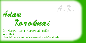 adam koroknai business card